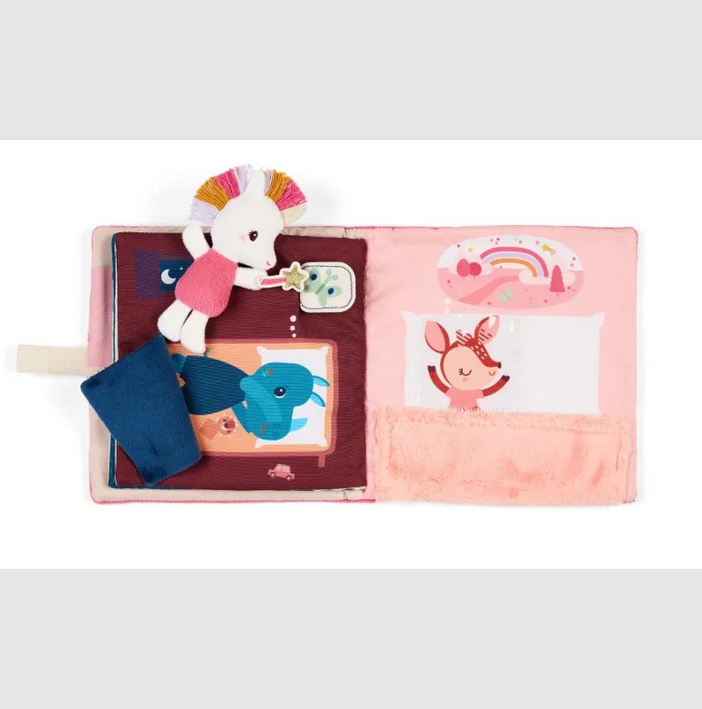 Libro interattivo per neonati a tema sogni con peluche unicorno, perfetto per scacciare gli incubi e adatto dai 12 mesi in su